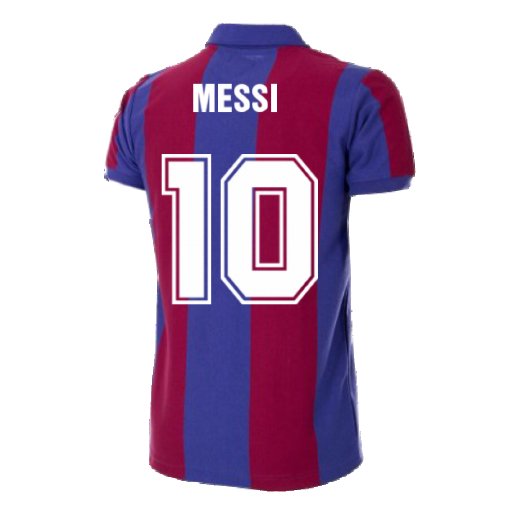 FC Barcelona 1980 - 81 Retro Football Shirt (MESSI 10)