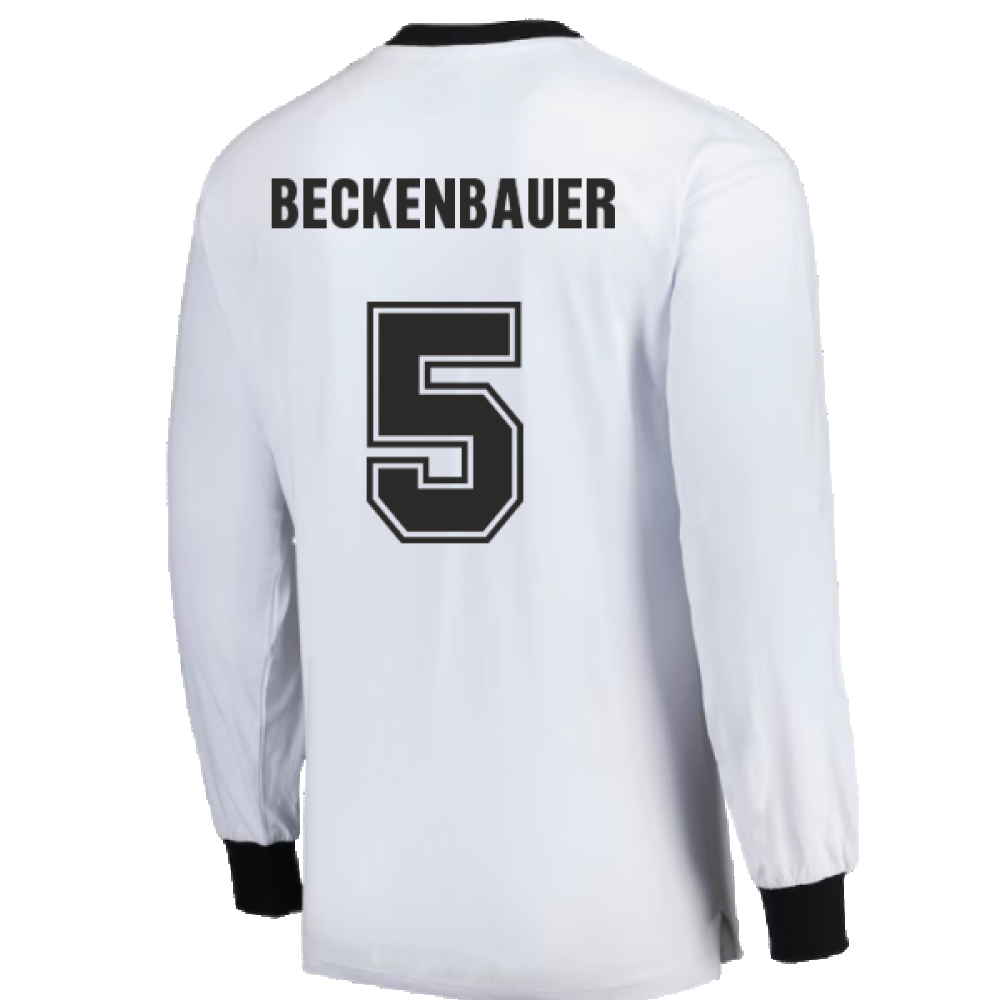 Germany 1974 Longe Sleeve Retro Jersey (XL) (Beckenbauer 5) (Good)