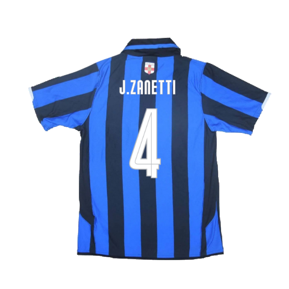 Inter Milan 2007-08 Home Shirt (Centenary) (Mint) (J.Zanetti 4)