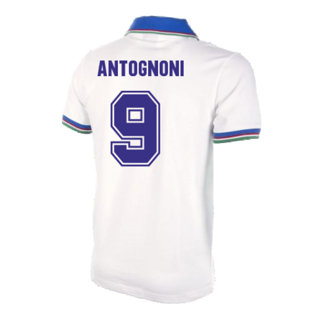 Italy Away World Cup 1982 Short Sleeve Retro Football Shirt (Antognoni 9)