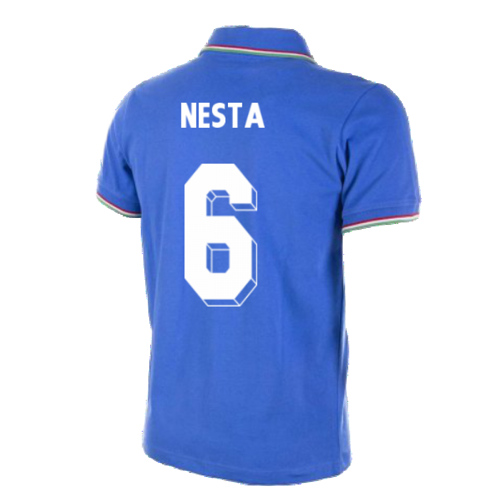 Italy World Cup 1982 Short Sleeve Retro Football Shirt (NESTA 6)