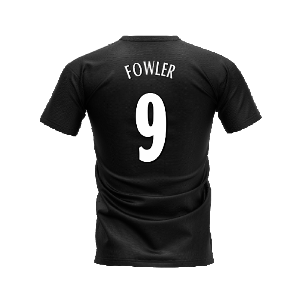 Liverpool 2000-2001 Retro Shirt T-shirt - Text (Black) (FOWLER 9)