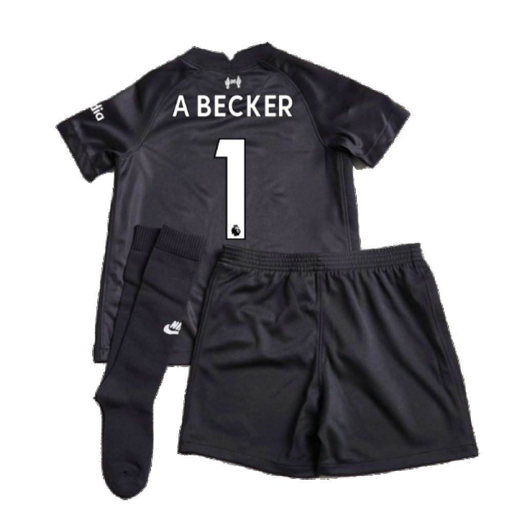 Liverpool 2021-2022 Home Goalkeeper Mini Kit (Black) (A Becker 1)