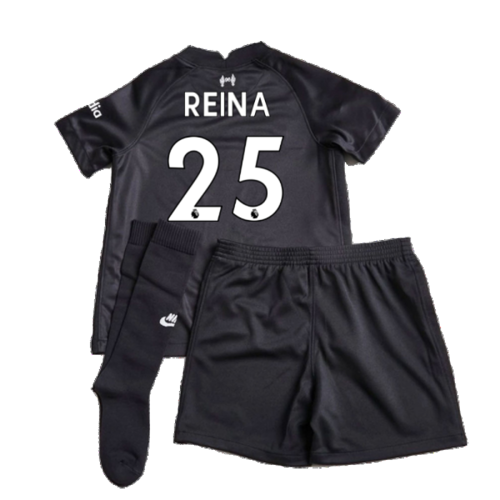 Liverpool 2021-2022 Home Goalkeeper Mini Kit (Black) (Reina 25)