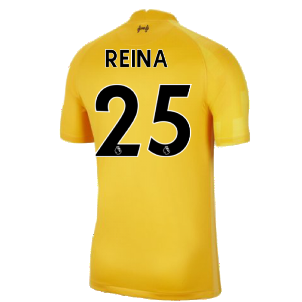 Liverpool 2021-2022 Home Goalkeeper Shirt (University Gold) - Kids (Reina 25)