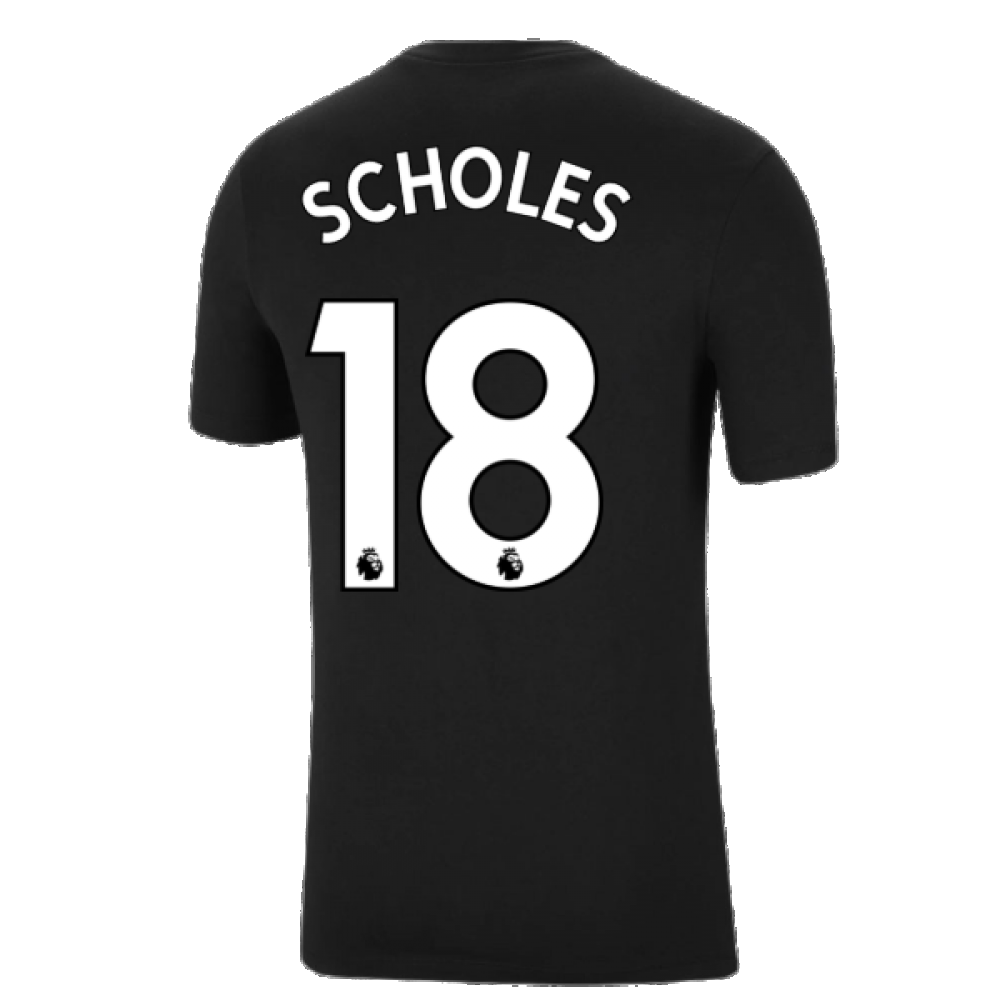 Man Utd 2021-2022 Tee (Black) (SCHOLES 18)