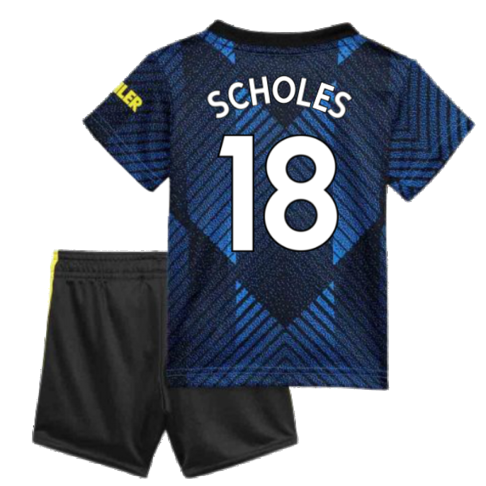 Man Utd 2021-2022 Third Baby Kit (Blue) (SCHOLES 18)