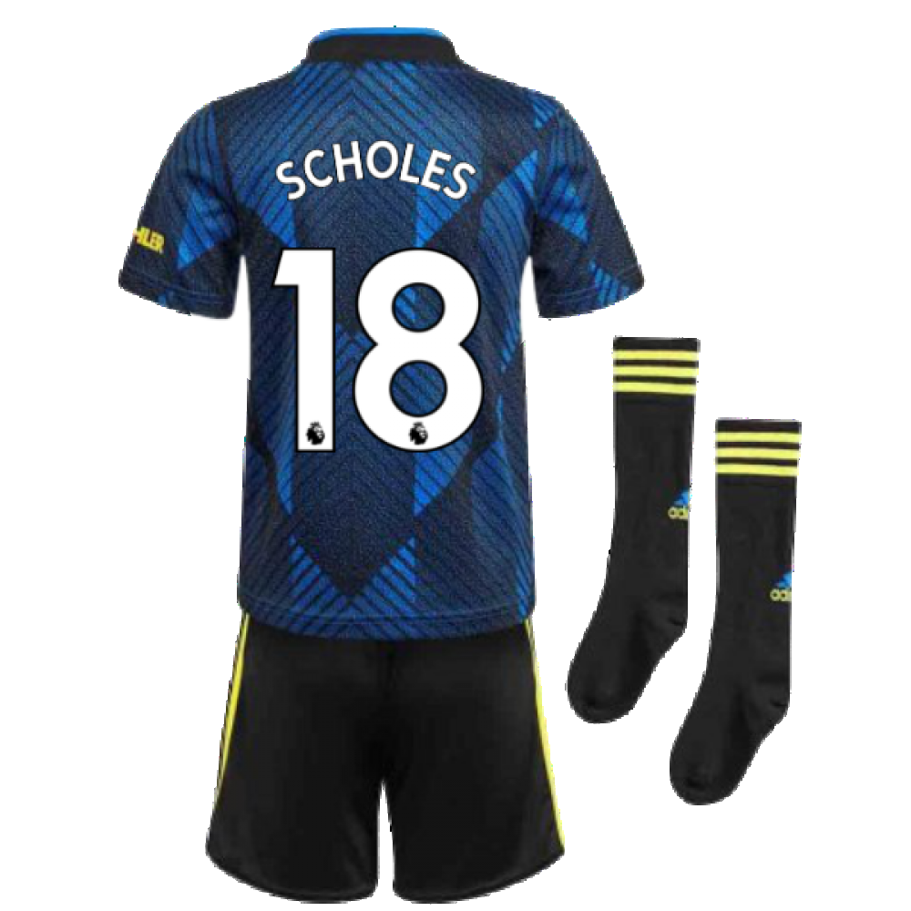 Man Utd 2021-2022 Third Mini Kit (Blue) (SCHOLES 18)