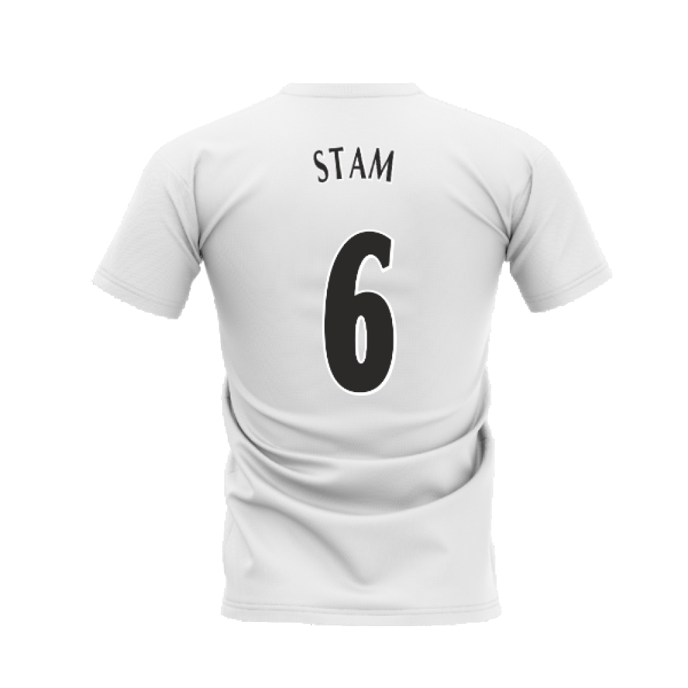 Manchester United 1998-1999 Retro Shirt T-shirt - Text (White) (Stam 6)