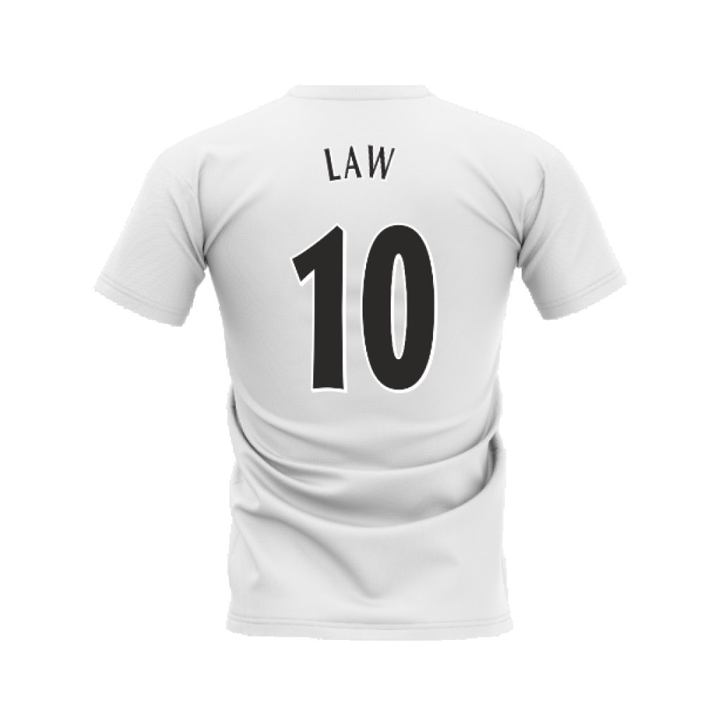 Manchester United 1998-1999 Retro Shirt T-shirt (White) (Law 10)