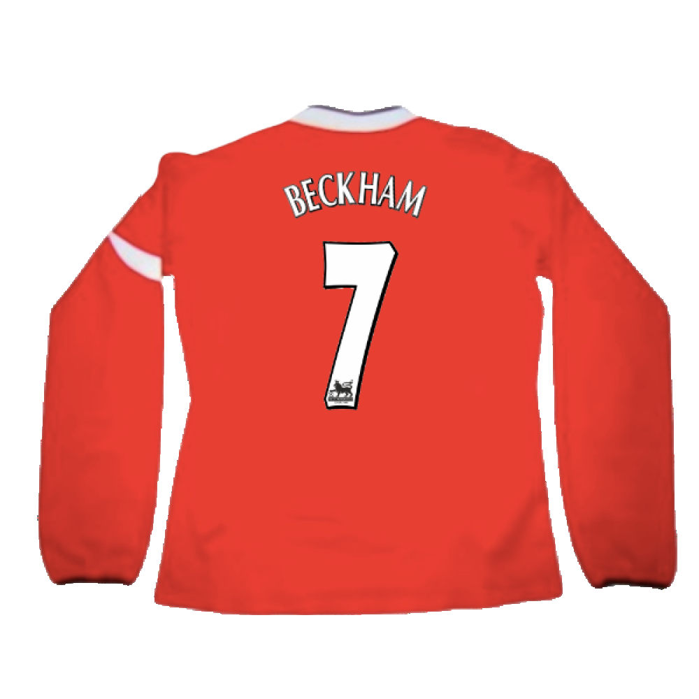 Manchester United 2004-06 Home L/S Shirt (XL) (Very Good) (BECKHAM 7)