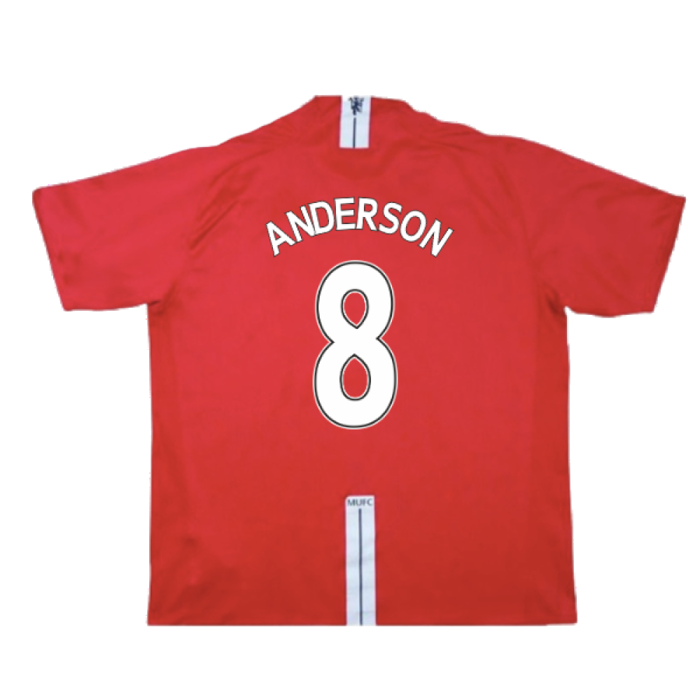 Manchester United 2007-09 Home Shirt (XL) (Excellent) (Anderson 8)