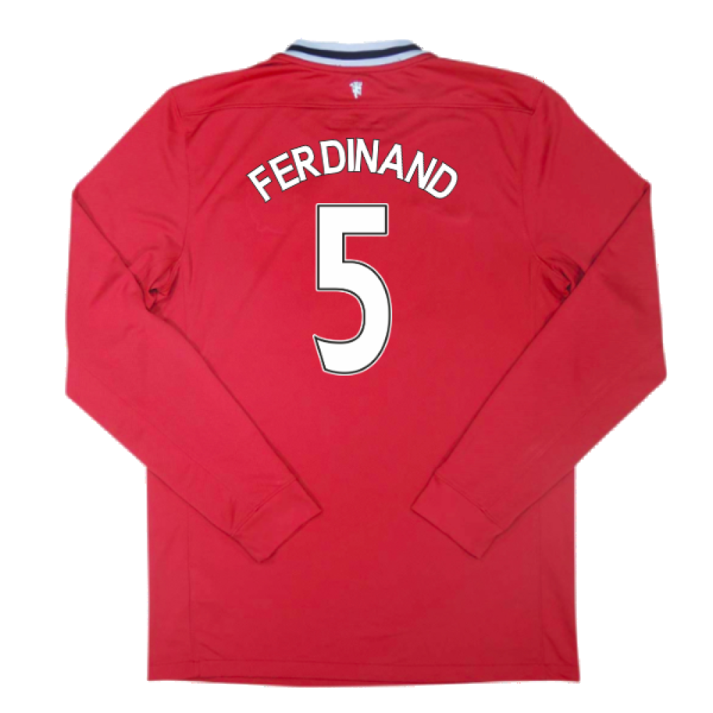 Manchester United 2011-12 Long Sleeve Home Shirt (S) (Very Good) (Ferdinand 5)