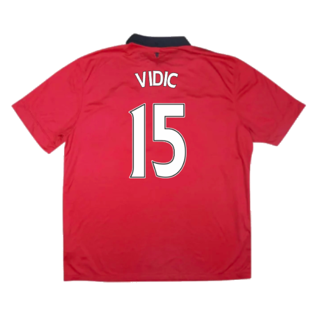 Manchester United 2013-14 Home Shirt (Small) (Very Good) (Vidic 15)