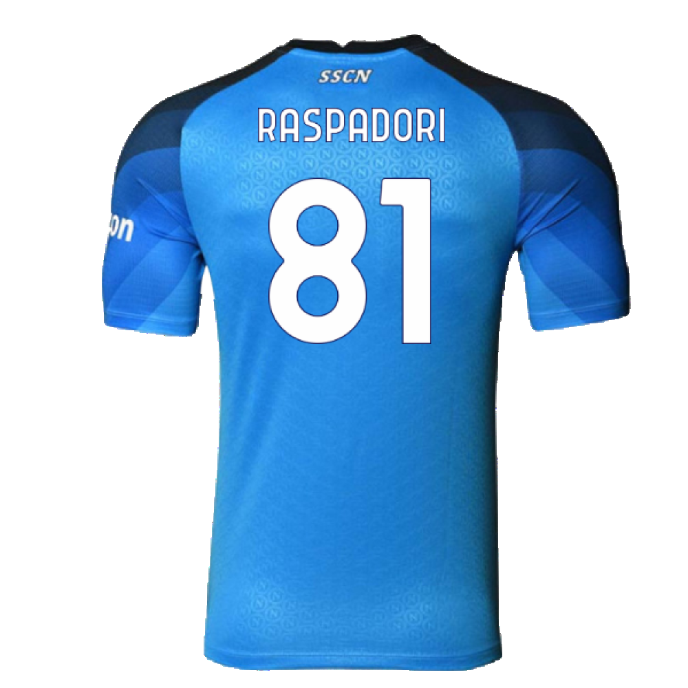 Napoli 2022-23 Player Issue Home Shirt (L) (Very Good) (Raspadori 81)