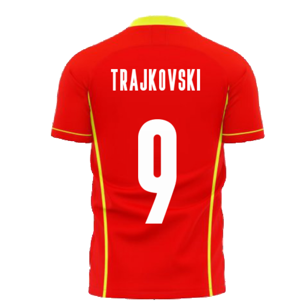  North Macedonia 2024-2025 Home Concept Shirt (Libero) (TRAJKOVSKI 9)