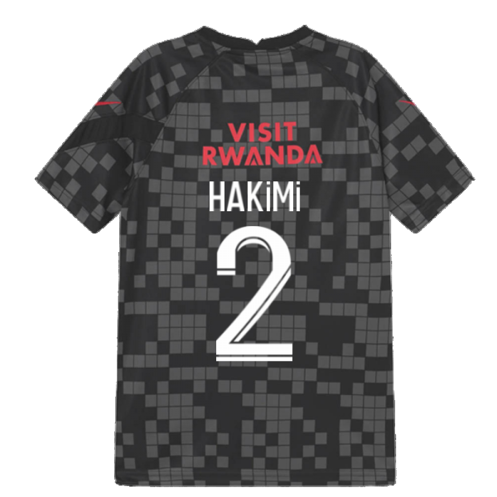 PSG 2021-2022 Pre-Match Training Shirt (Black) (HAKIMI 2)