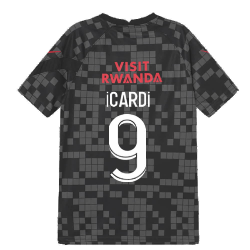 PSG 2021-2022 Pre-Match Training Shirt (Black) (ICARDI 9)