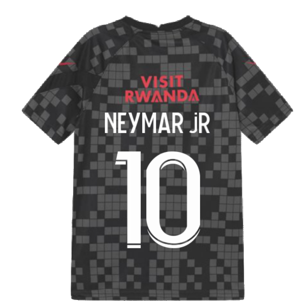 PSG 2021-2022 Pre-Match Training Shirt (Black) - Kids (NEYMAR JR 10)