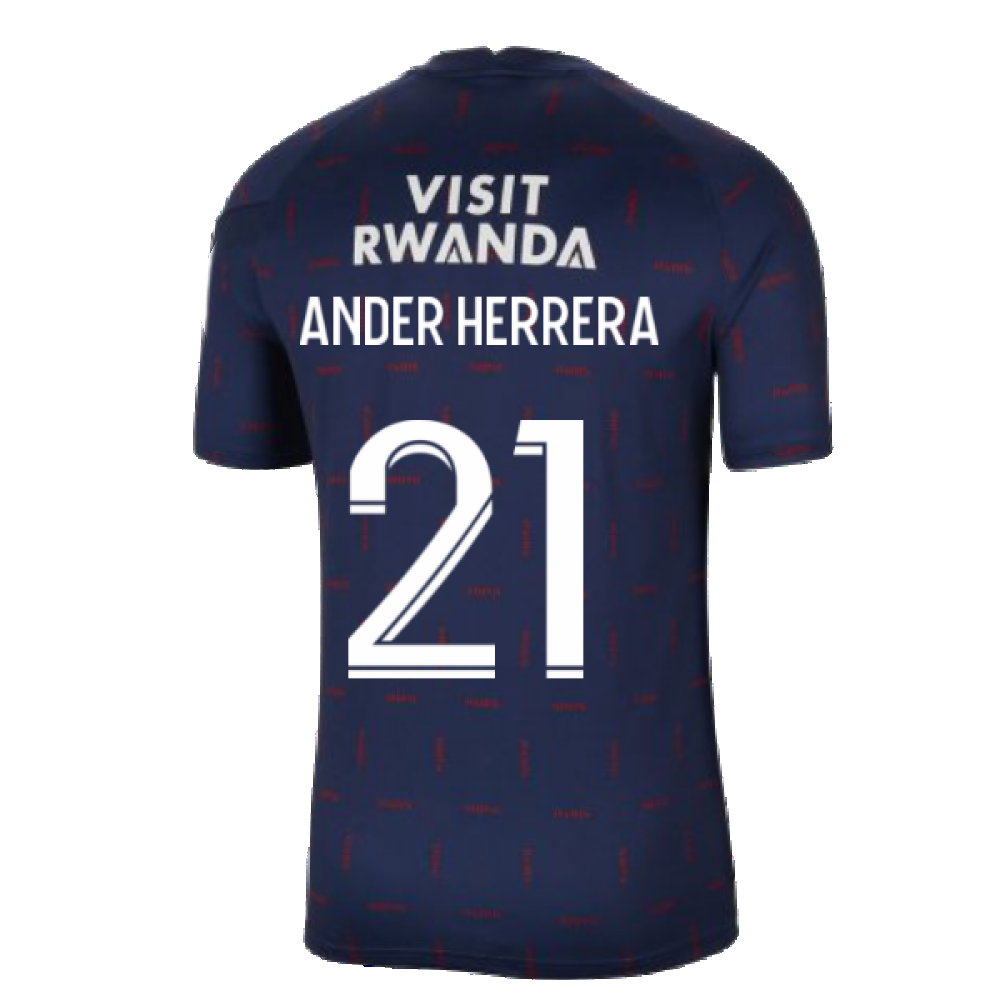 PSG 2021-2022 Pre-Match Training Shirt (Navy) (ANDER HERRERA 21)