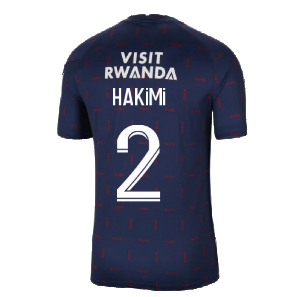 PSG 2021-2022 Pre-Match Training Shirt (Navy) (HAKIMI 2)