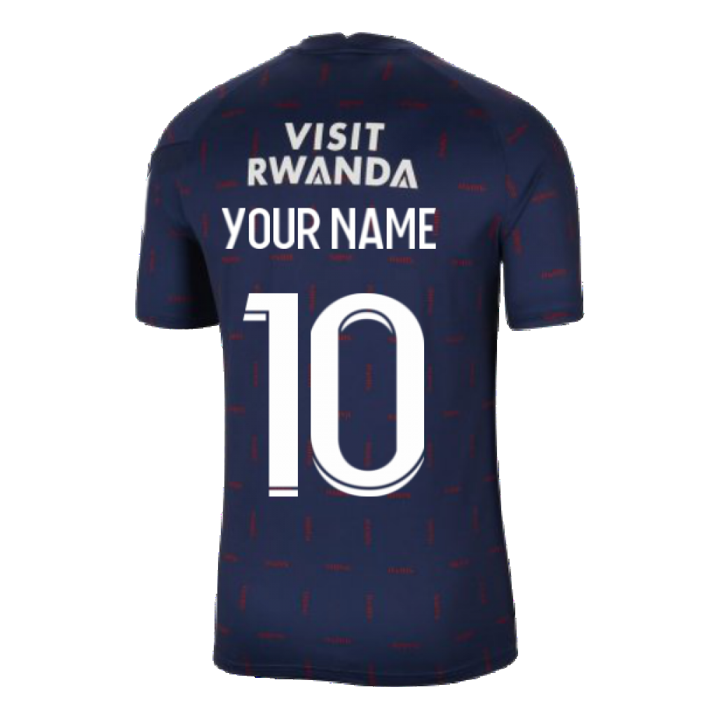 PSG 2021-2022 Pre-Match Training Shirt (Navy) (Your Name)