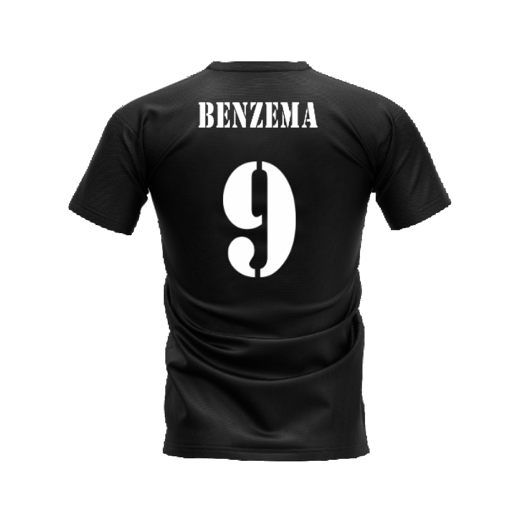 Real Madrid 2002-2003 Retro Shirt T-shirt (Black) (BENZEMA 9)