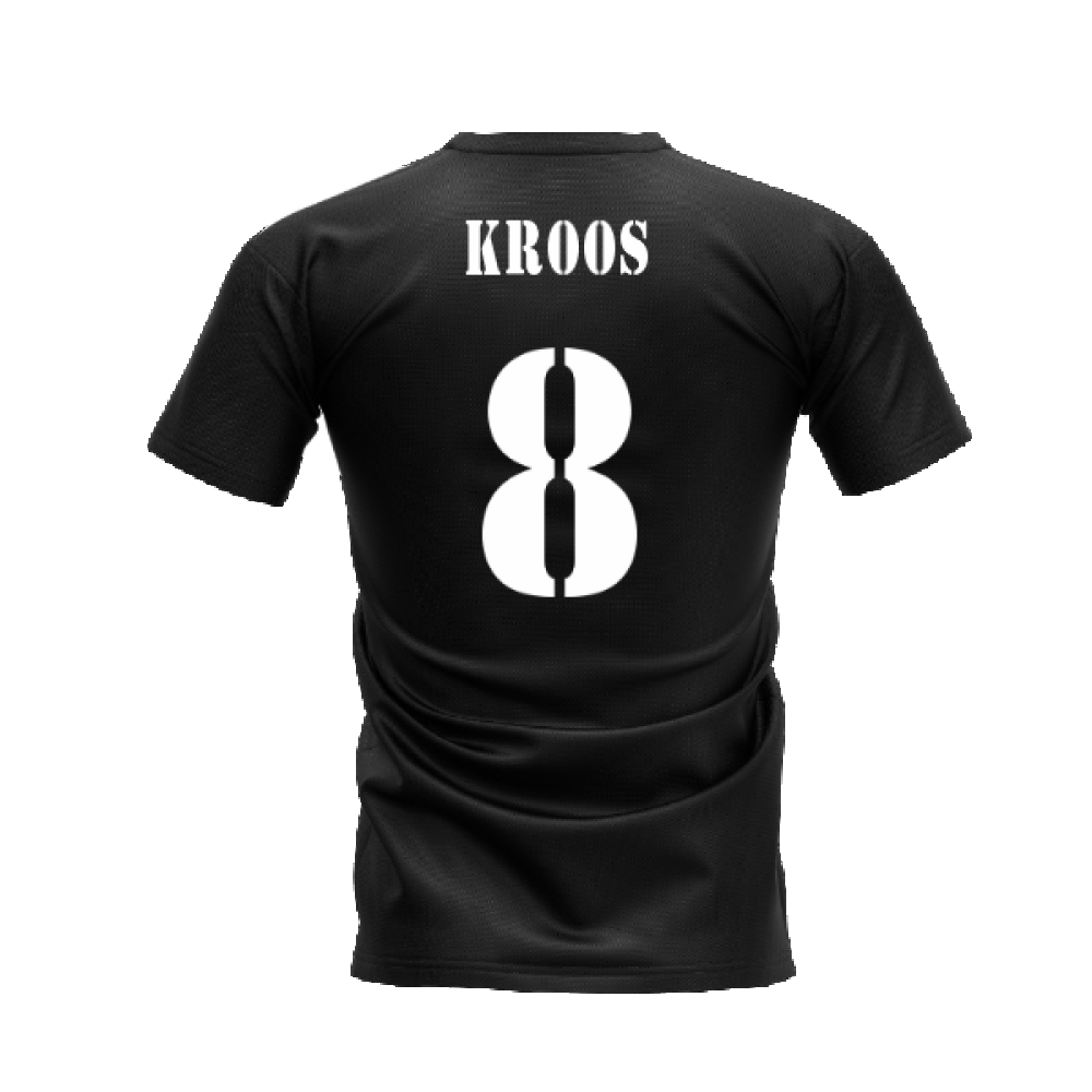 Real Madrid 2002-2003 Retro Shirt T-shirt (Black) (KROOS 8)