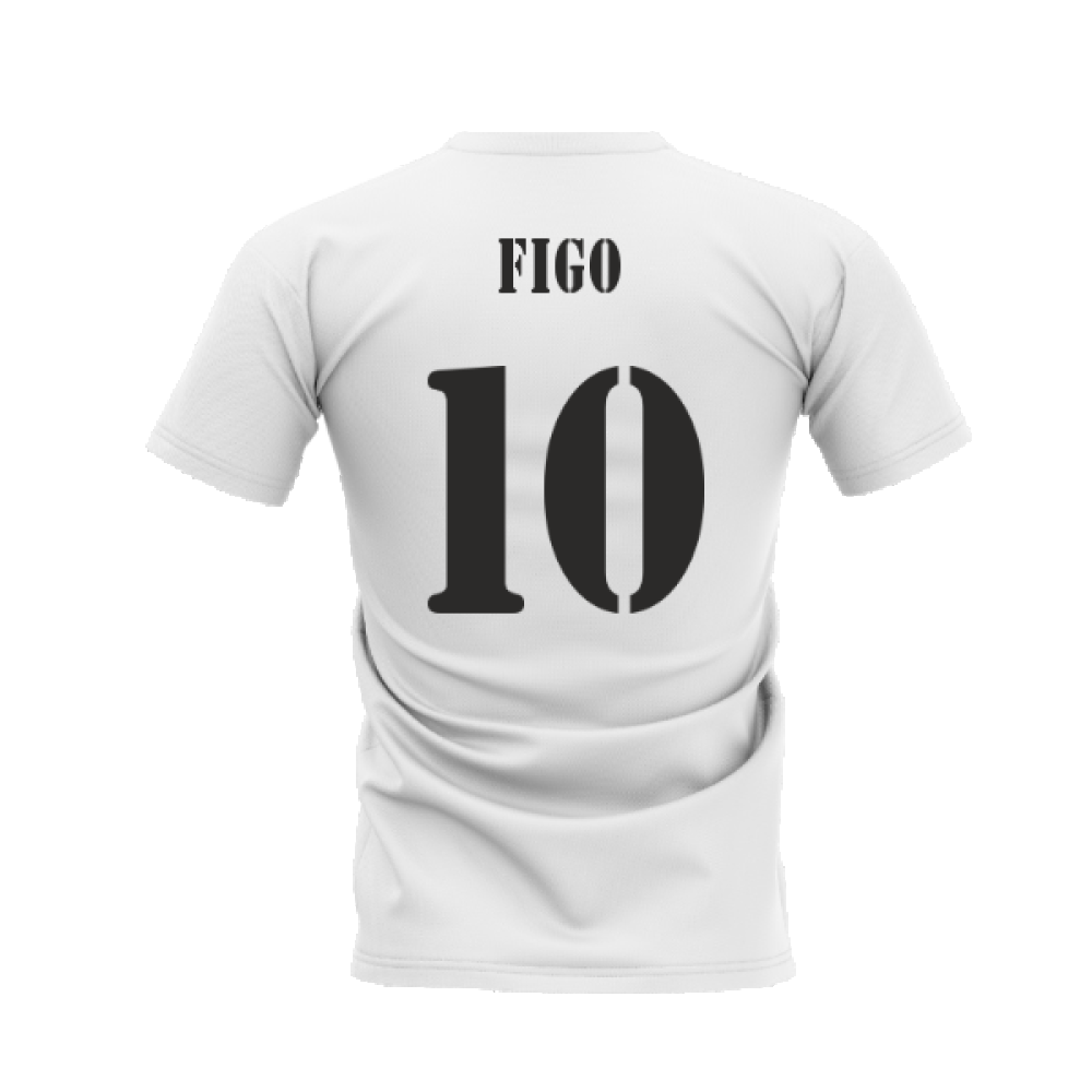 Real Madrid 2002-2003 Retro Shirt T-shirt - Text (White) (Figo 10)