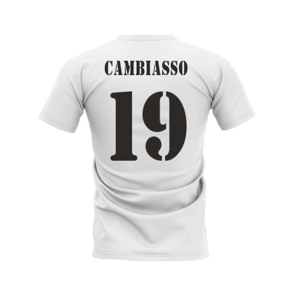 Real Madrid 2002-2003 Retro Shirt T-shirt (White) (Cambiasso 19)