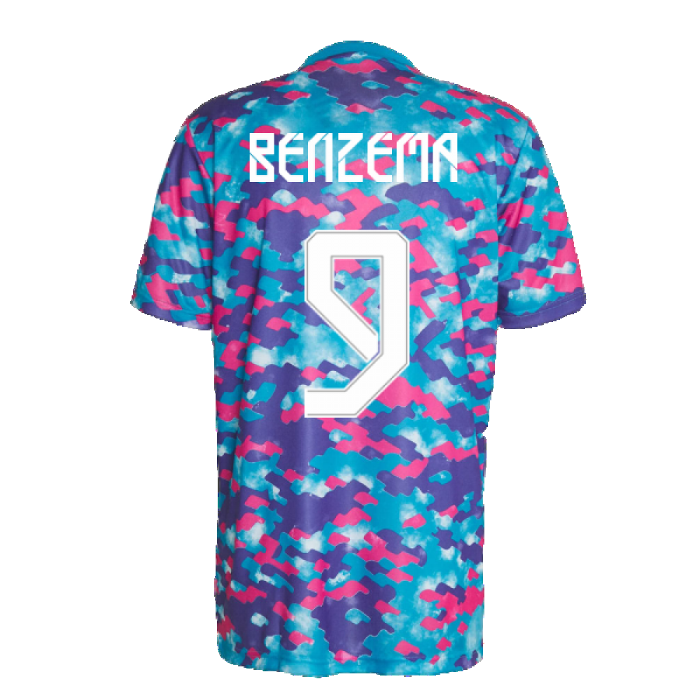 Real Madrid 2021-2022 Pre-Match Training Shirt (Pink) (BENZEMA 9)