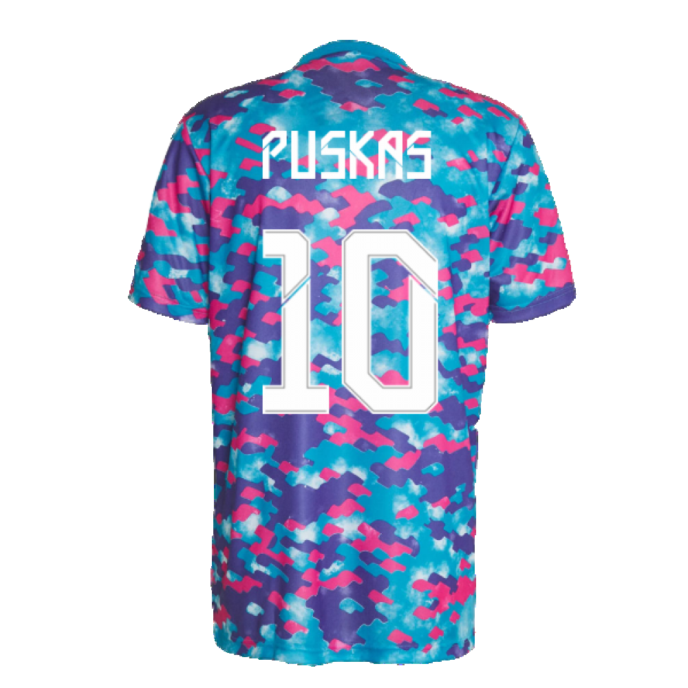 Real Madrid 2021-2022 Pre-Match Training Shirt (Pink) (PUSKAS 10)