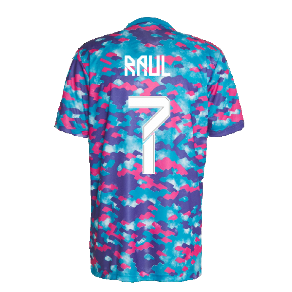 Real Madrid 2021-2022 Pre-Match Training Shirt (Pink) (RAUL 7)