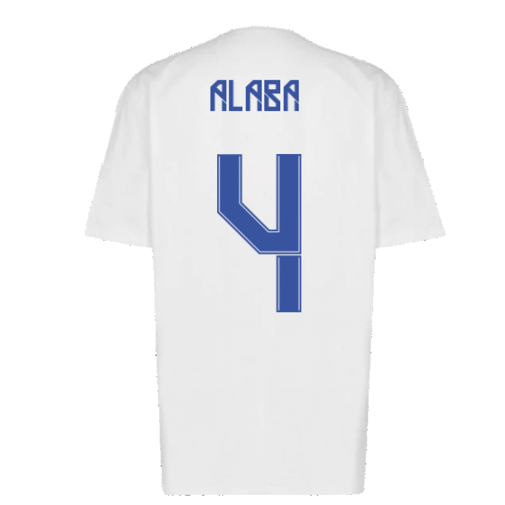 Real Madrid 2021-2022 Training Tee (White-Blue) (ALABA 4)