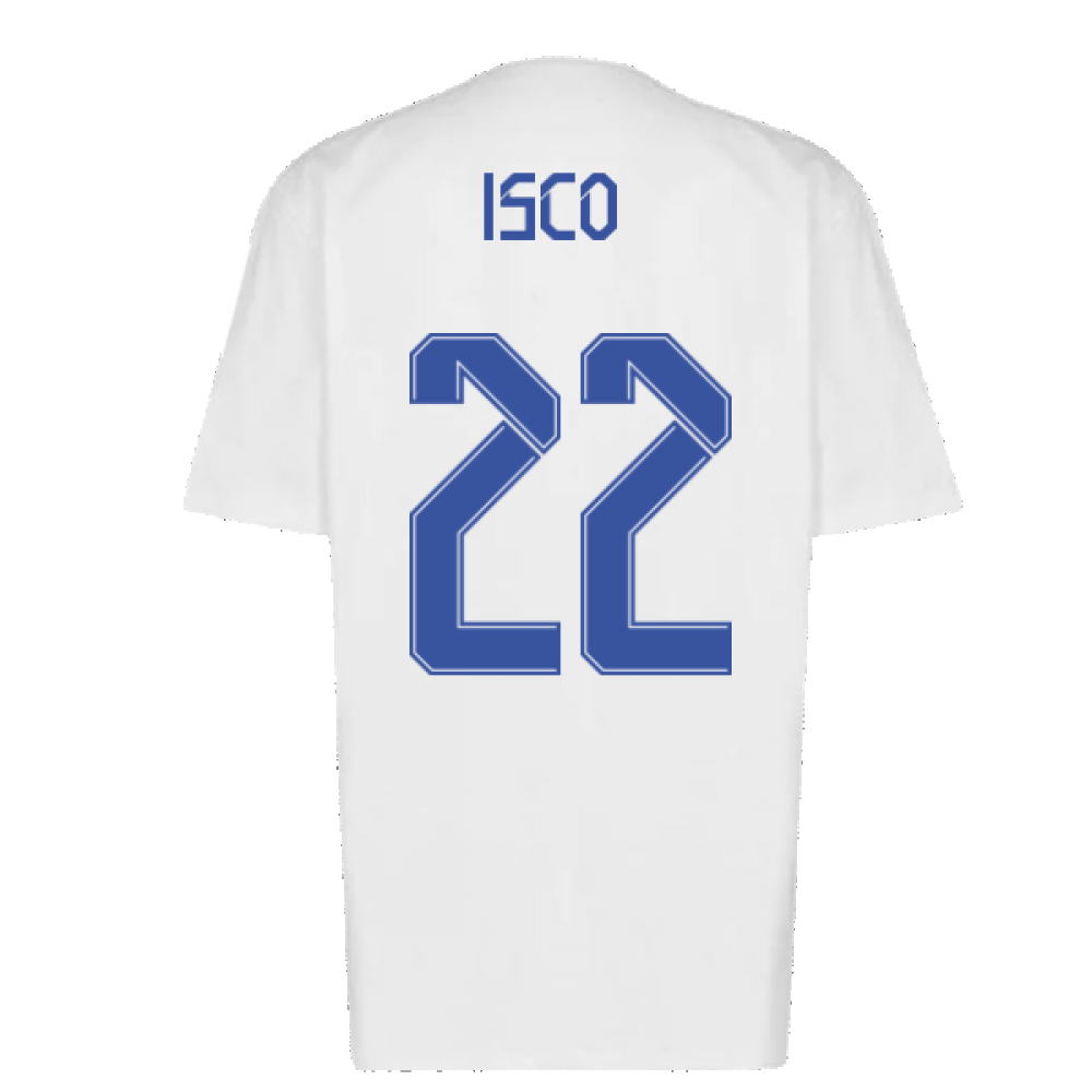 Real Madrid 2021-2022 Training Tee (White-Blue) (ISCO 22)