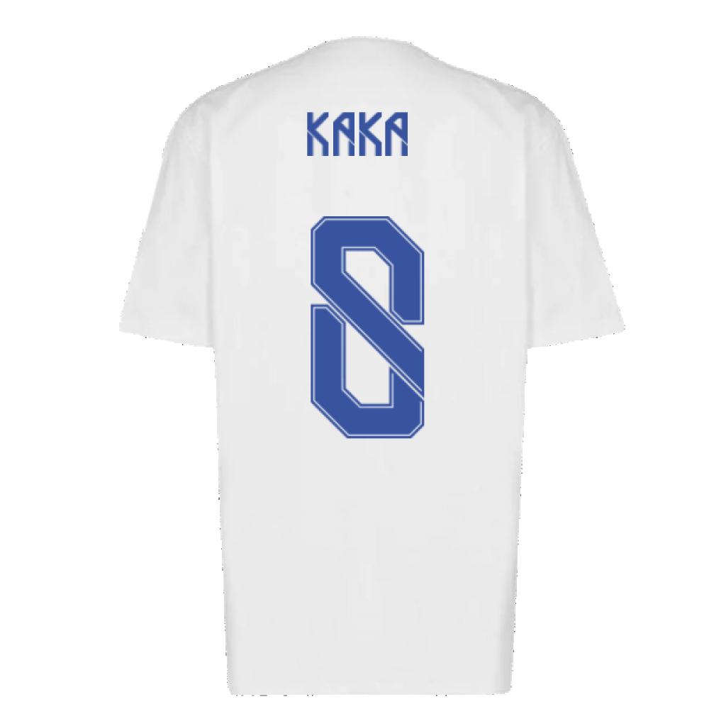 Real Madrid 2021-2022 Training Tee (White-Blue) (KAKA 8)