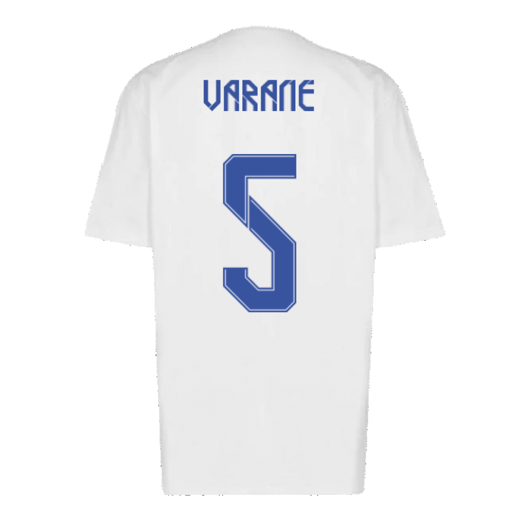 Real Madrid 2021-2022 Training Tee (White-Blue) (VARANE 5)