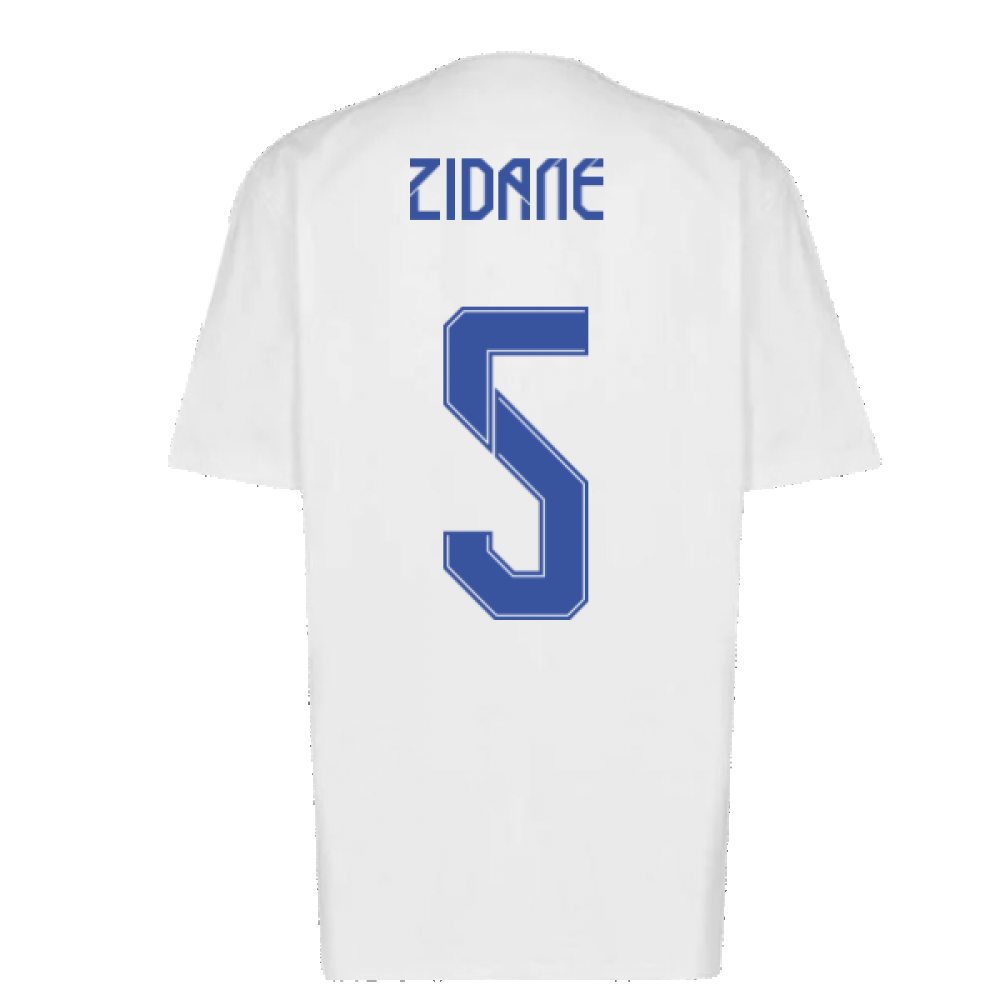 Real Madrid 2021-2022 Training Tee (White-Blue) (ZIDANE 5)