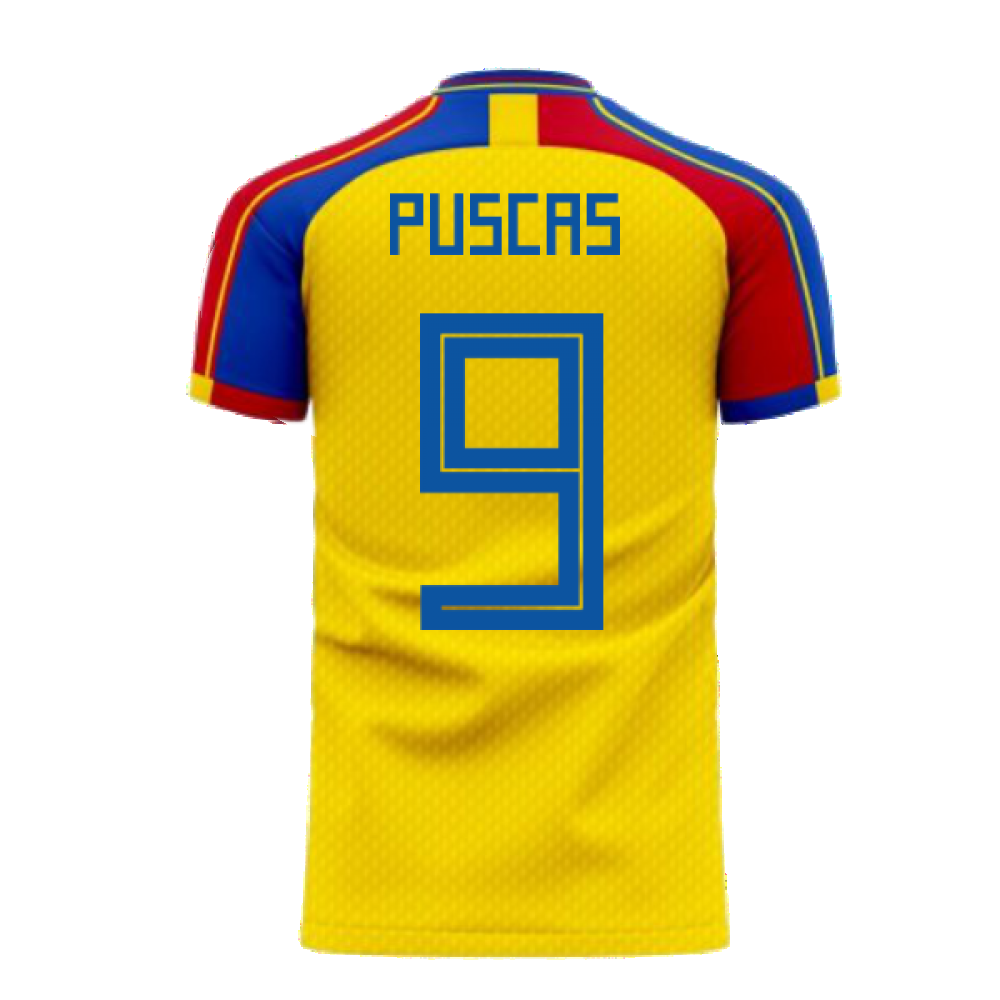 Romania 2024-2025 Home Concept Football Kit (Libero) (PUSCAS 9)