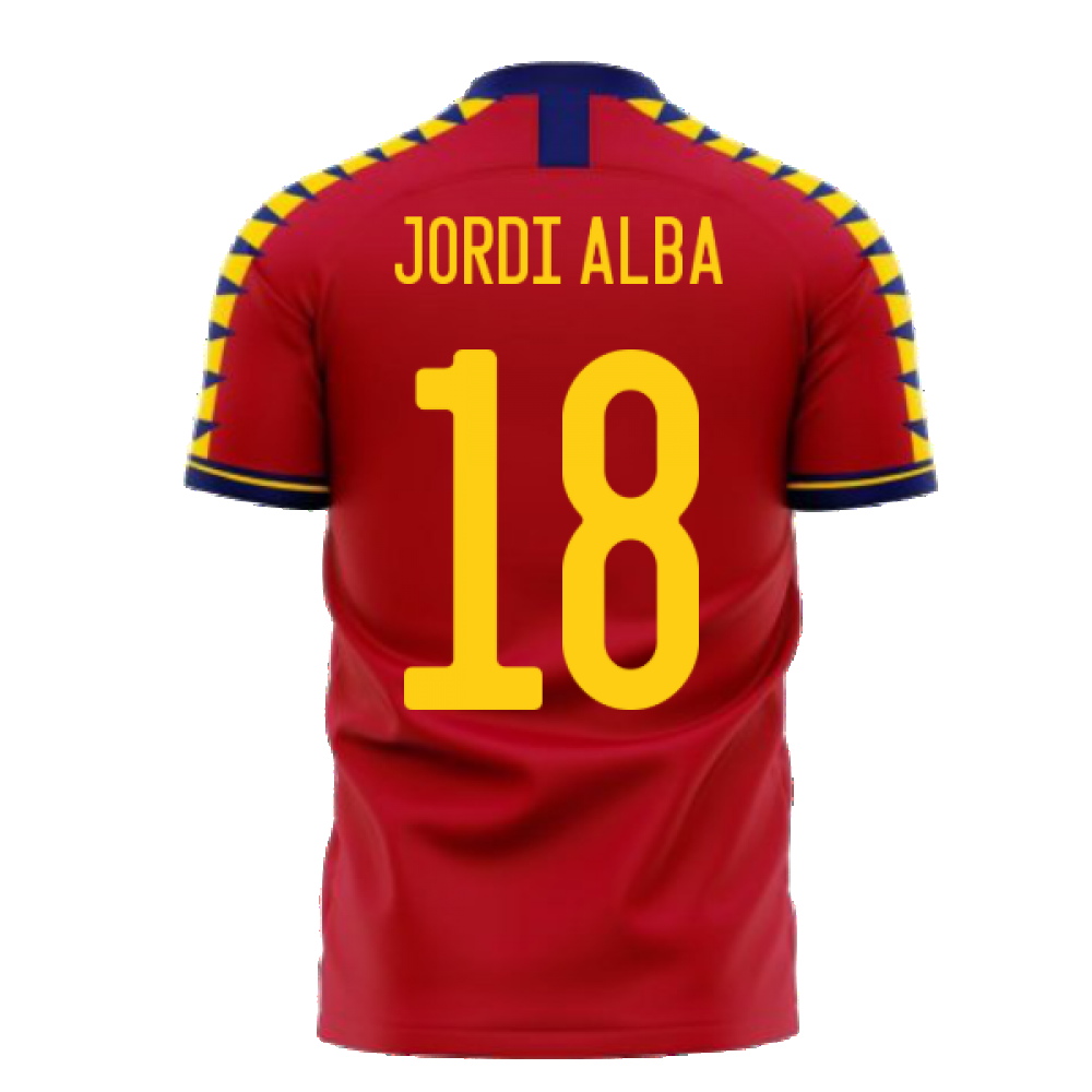 Spain 2024-2025 Home Concept Football Kit (Libero) (JORDI ALBA 18)