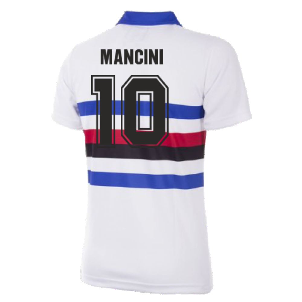 U. C. Sampdoria 1991 - 92 Away Retro Football Shirt (MANCINI 10)