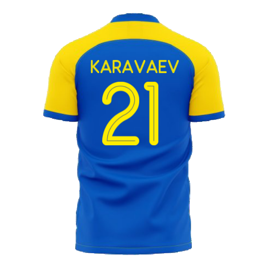 Ukraine Stop War Concept Football Kit (Libero) - Blue (KARAVAEV 21)