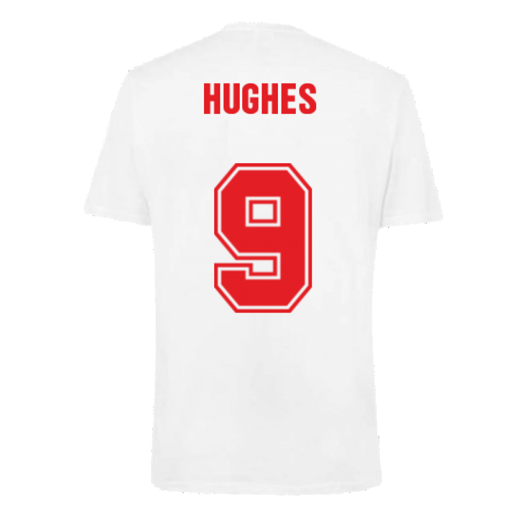 Wales 2021 Polyester T-Shirt (White) (HUGHES 9)