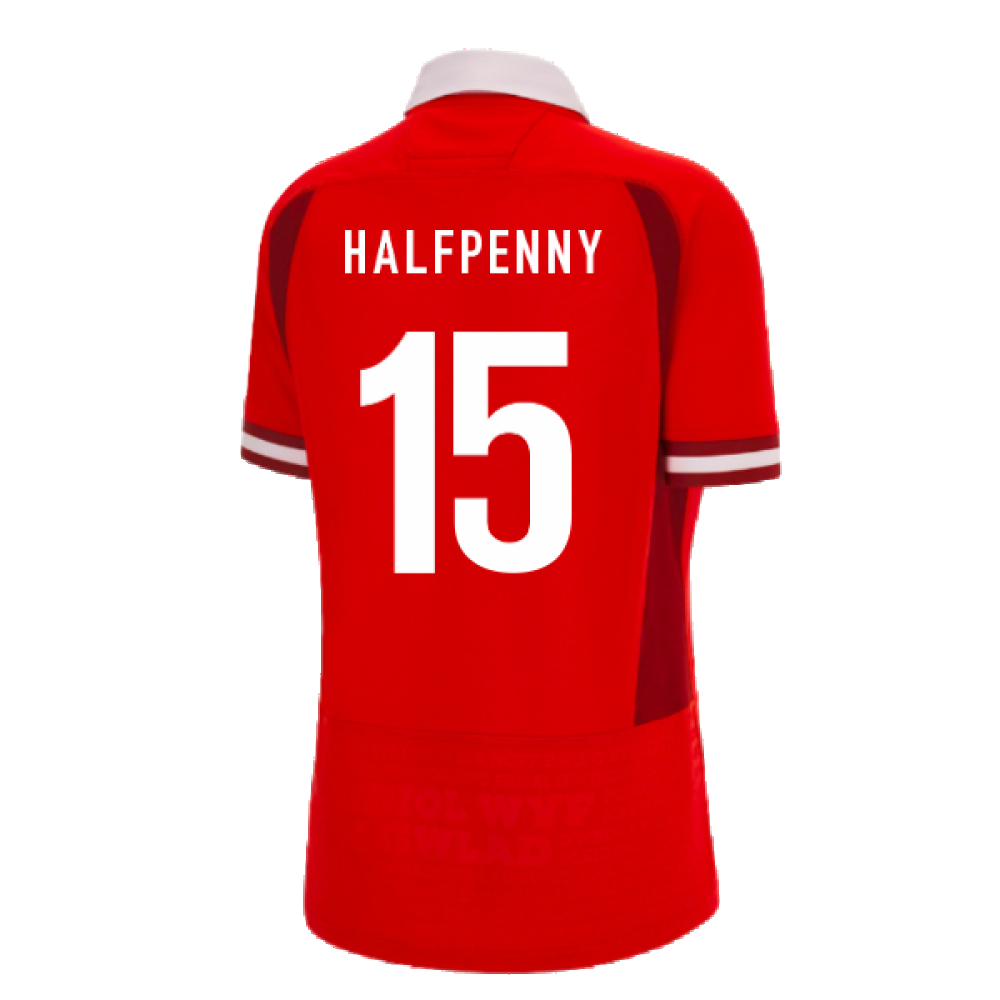 Wales RWC 2023 WRU Home Rugby Shirt (Ladies) (Halfpenny 15)