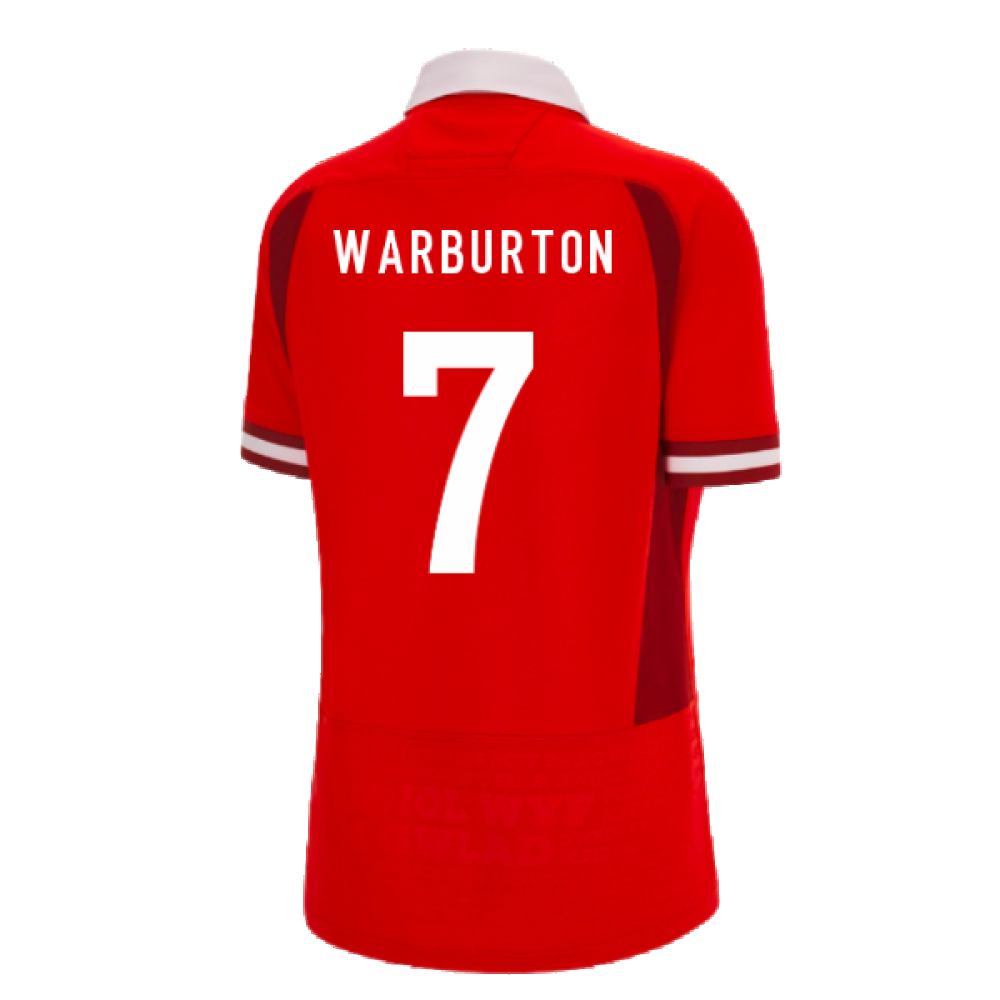 Wales RWC 2023 WRU Home Rugby Shirt (Ladies) (Warburton 7)