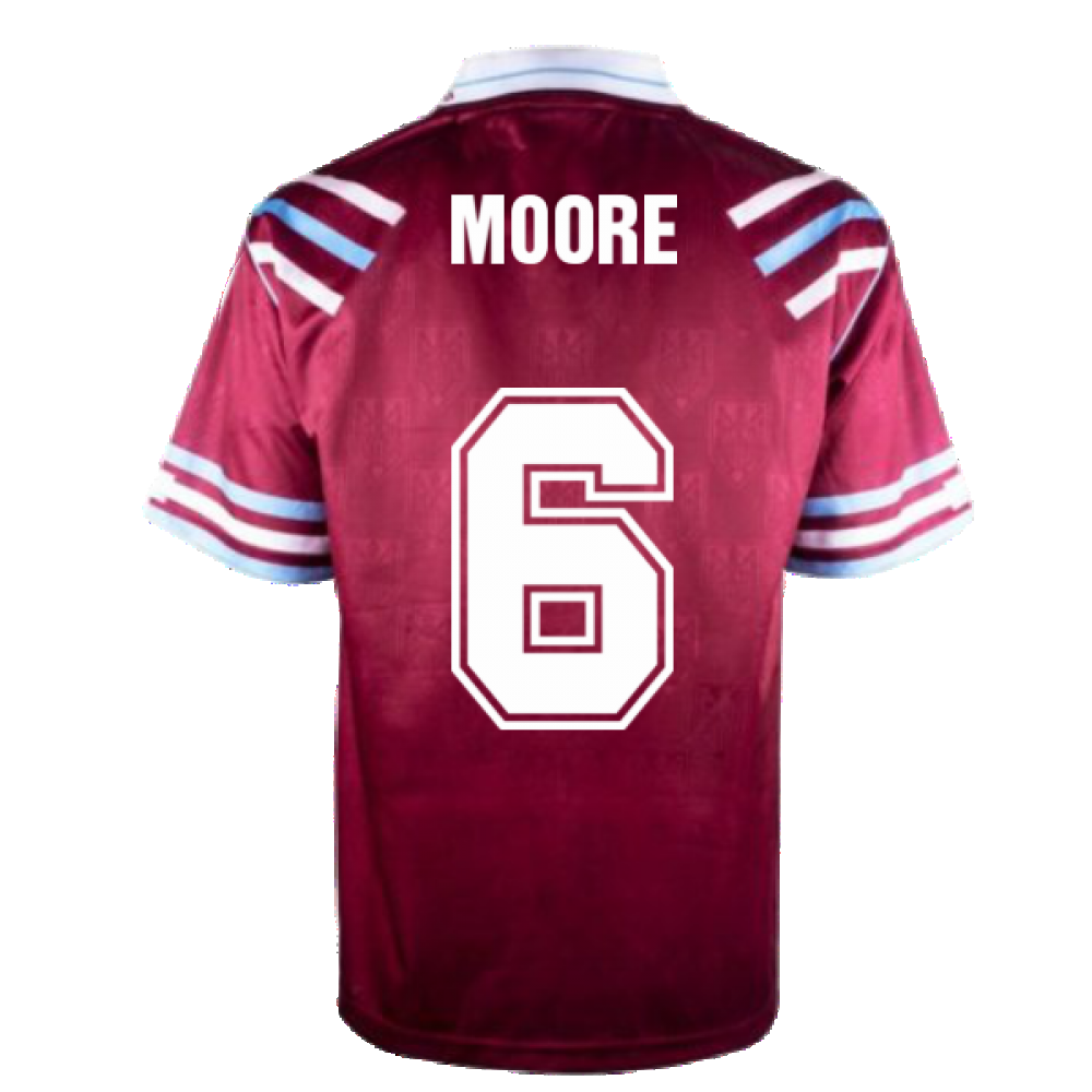 West Ham United 1992 Retro Football Shirt (MOORE 6)