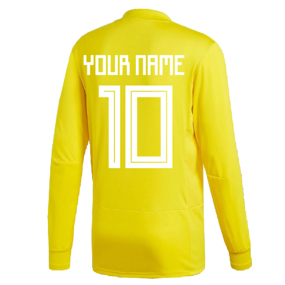 2017-2018 Feyenoord Long Sleeve Training Jersey (Yellow) (Your Name)