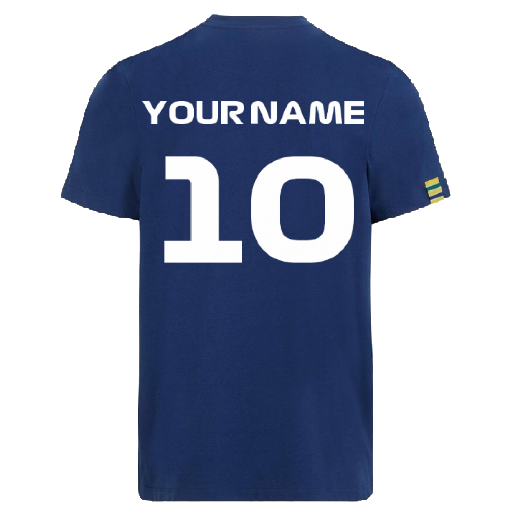 Ayrton Senna FW Mens Flag Tee (Navy) (Your Name)