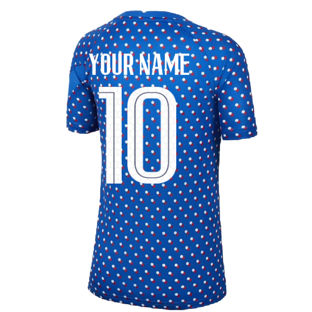 2022-2023 France Pre-Match Training Shirt (Hyper Cobalt) - Kids (Your Name)