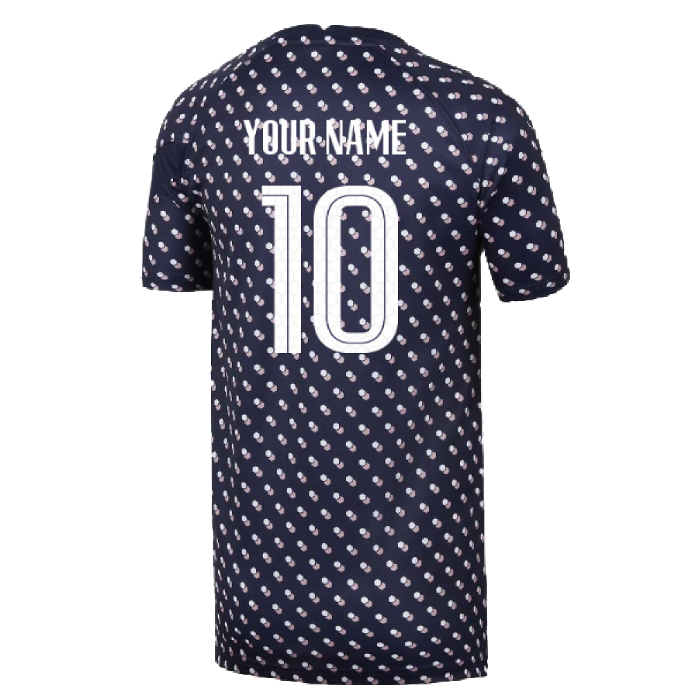 2022-2023 France Pre-Match Training Shirt (Navy) - Kids (Your Name)